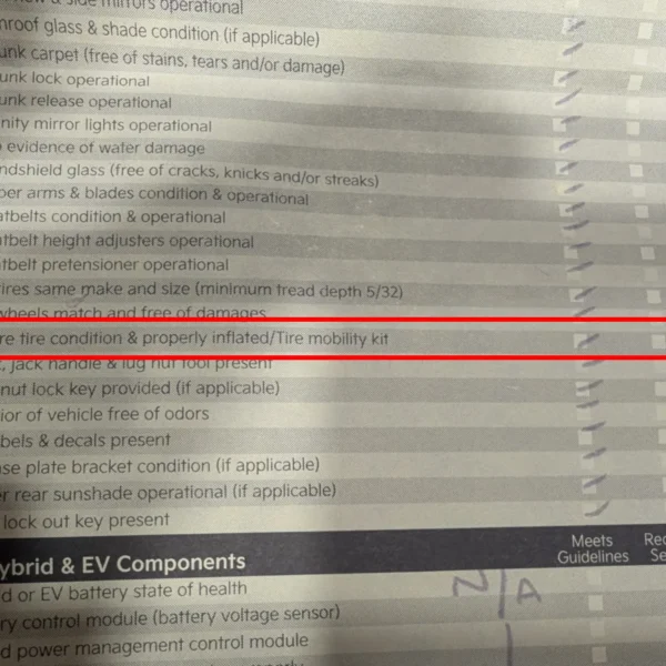 Kia of Frisco Reviews - checklist highlight